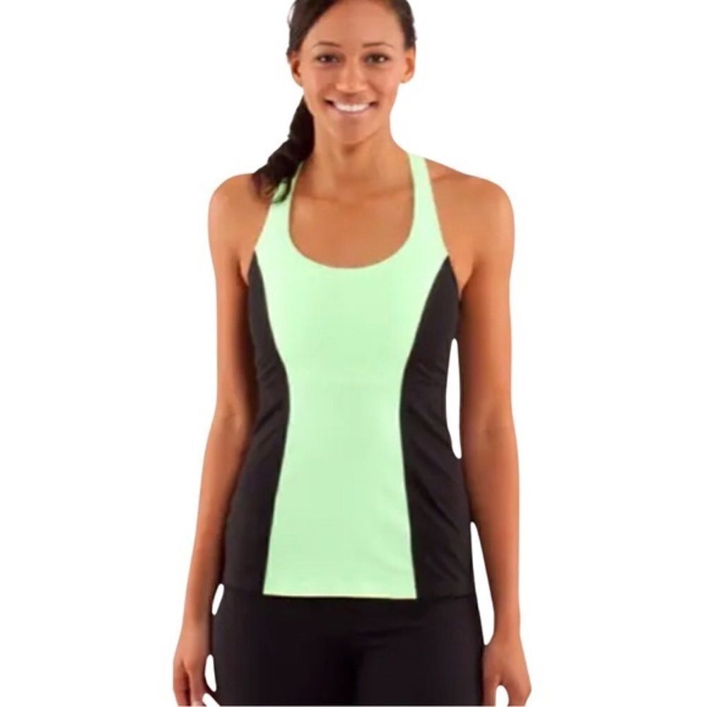 Lululemon Cool Racerback Tank Special Edition Surf Bonded Black/Faded Zap